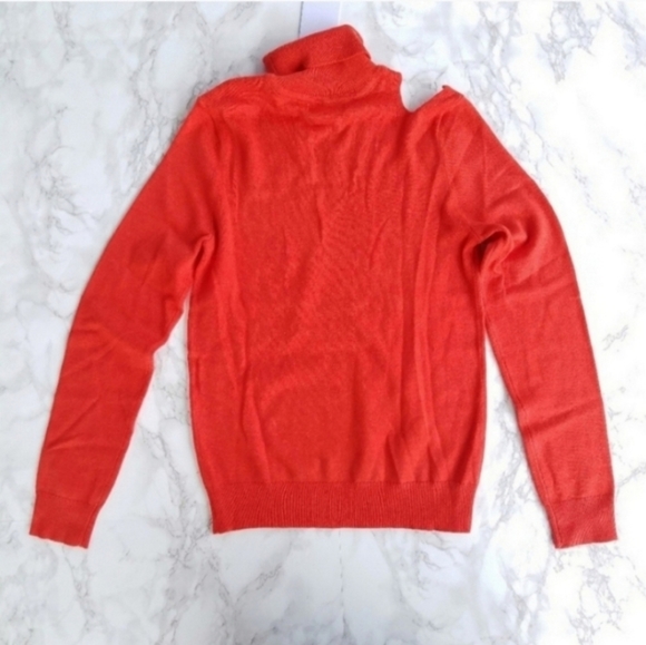 Lover's + Friends Kade Red Wool Blend Cutout Turtleneck Sweater Size XS - Picture 5 of 10